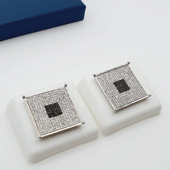 "925 Sterling Silver Plated CZ Earrings, EVBRS672 - Picture 3 of 10
